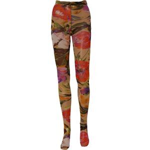 Dolce & Gabbana Beige Floral Print Tights Sheer Stockings Women's Socks
